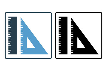 Ruler icon. icon related to edit tool. suitable for web site, app, user interfaces, printable etc. solid icon style. simple vector design editable