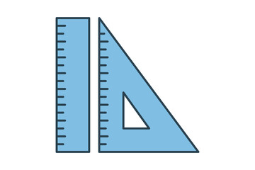 Ruler icon. icon related to edit tool. suitable for web site, app, user interfaces, printable etc. flat line icon style. simple vector design editable