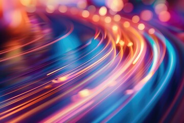 Colorful light trails in motion, creating a vibrant and dynamic abstract pattern
