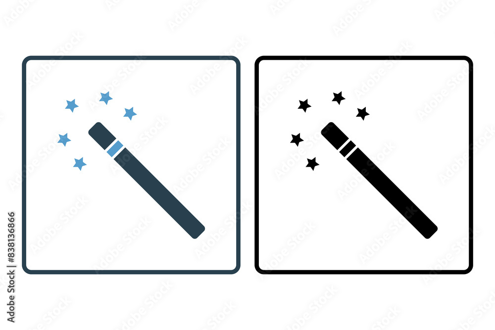 Poster magic wand icon. icon related to edit tool. suitable for web site, app, user interfaces, printable e