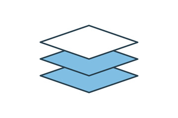 Layers icon. icon related to edit tool. suitable for web site, app, user interfaces, printable etc. flat line icon style. simple vector design editable