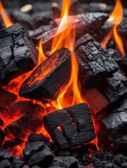 fire burning in fireplace