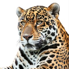 Obraz premium Jaguar Isolated on White Background. High-Resolution Wildlife Photography