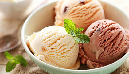 orange, yellow and brown ice cream scoops in a bowl 