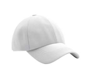 Plain white baseball cap isolated on white
