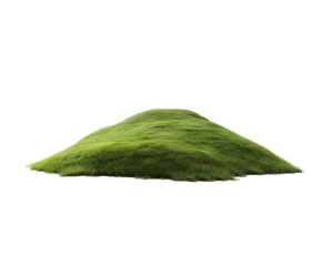 Grassy hill isolated on white