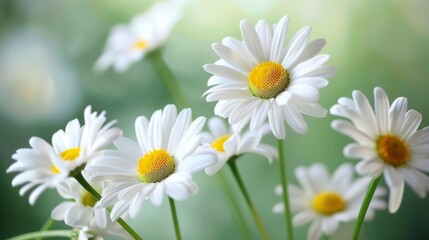 Obraz premium daisies close up view generative ai