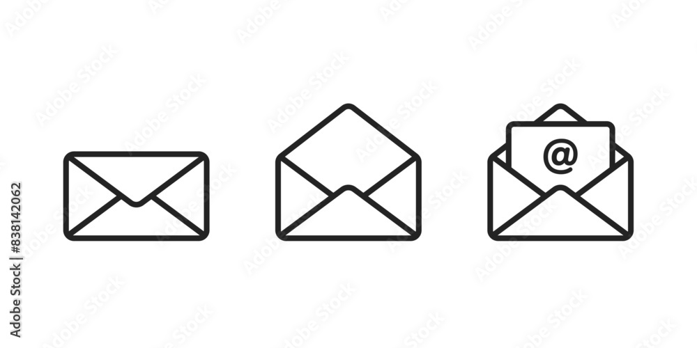 Poster envelope icon in trendy line design. email icon set. mail button symbol, notification new message ic