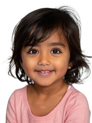 Cheerful Indian girl in studio setting
