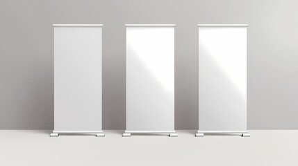 Roll up banner stand design template No text required, leave space to enter text. vector image