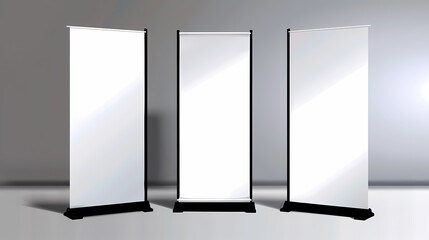 Roll up banner stand design template No text required, leave space to enter text. vector image