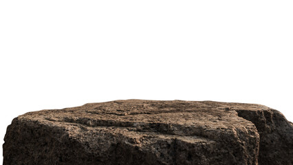 Rock Stone podium isolated on white backgrounds well stage stand display products