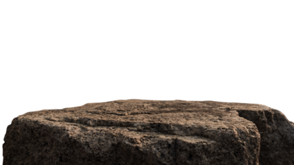 Rock Stone podium isolated on white backgrounds well stage stand display products