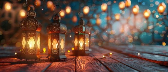 Obraz premium Ramadan Lantern decoration background