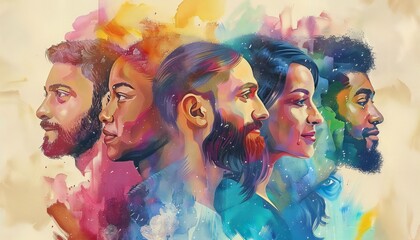 We are the world: silhouettes of people symbolizing the unity of humanity
