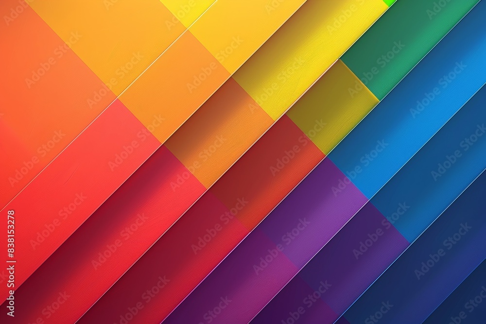 Poster geometric rainbow pattern on a dark background creating a bold and eye catching design that emphasiz