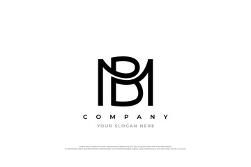 Simple Letter BM or MB Logo Design
