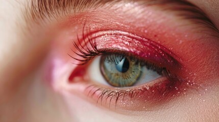 eye of a woman with makeup with eye shadow generative ai