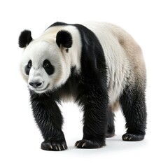 Obraz premium Panda isolated on white background. High-resolution image of adorable giant panda.