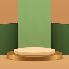 3d luxury cylinder podium pedestal display for product show presentation realistic vector