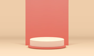 3d neutral podium pedestal mock up for cosmetic product show presentation realistic vector