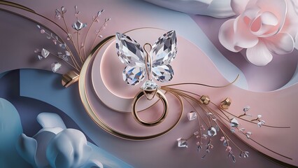 Elegance in Bloom: A Butterfly's Jeweled Embrace