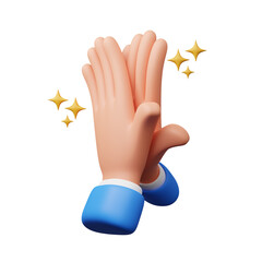 Applause hand gesture 3d illustration