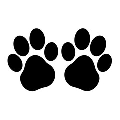 Cat paw print flat icon 