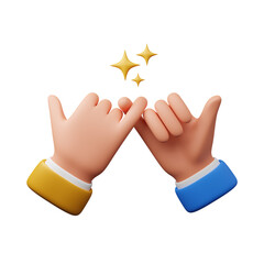 Pinky promise hand gesture 3d illustration