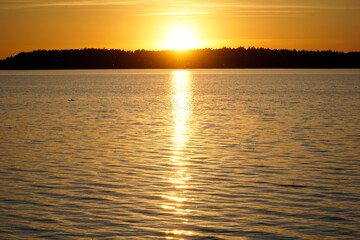 Fototapeta premium Scenic sunset over lake - Masuria, Poland