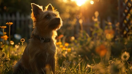 Portrait of a Cute Dog During Sunset