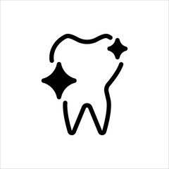 Tooth and teeth icon. For dentistry, dental clinic, toothpaste and mouthwash. Vector illustration on white background