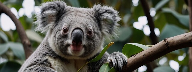 Fototapeta premium koala in tree closeup 