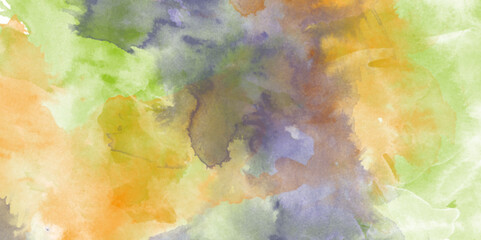 Soft watercolor splashes of grunge watercolor background, pastel watercolor paper textured illustration, Colorful and bright watercolor background texture with grunge watercolor splashes.