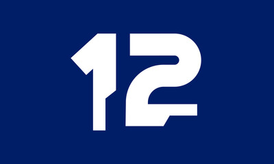 Obraz premium Number Tech Blue Modern Logo