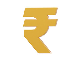 Rupee icon 3d render illustration