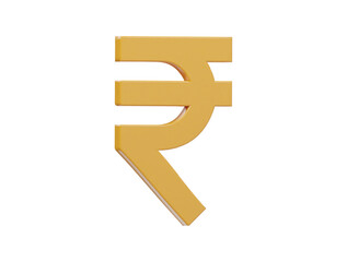Rupee icon 3d render illustration