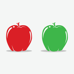 red and green apple with leaf