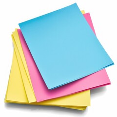 High-resolution image of colorful sticky notes on a white background, showcasing their vibrant organization.