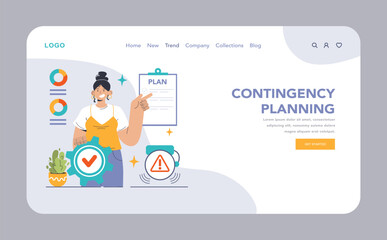 Contingency Planning concept. Flat vector illustration