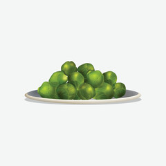 bowl of green olives peas