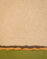 abstract paper landscape in earth tones - collection of handmade textured art papers