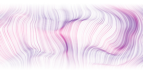 PNG. Abstract winding lines of different colors on a black background.  illustration in concept technology, science, music, modernity.	
