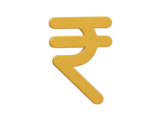 Rupee icon 3d render illustration