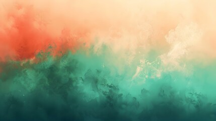 Obraz premium Gradient emerald to coral abstract