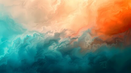 Gradient orange to aquamarine abstract
