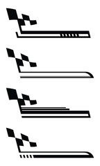 Collection of racing style geometric striped car wrap decals