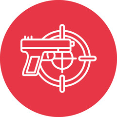 Shooting game line circle icon