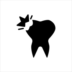 Tooth icon. Dentistry symbol. Medical sign. Dentalhealth. Isolated on white background