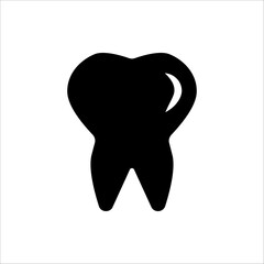 Tooth icon. Dentistry symbol. Medical sign. Dentalhealth. Isolated on white background